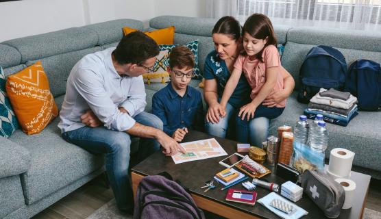 Family Preparing Emergency Backups