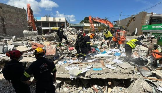 An image of ruined buildings after the Vanuatu earthquake