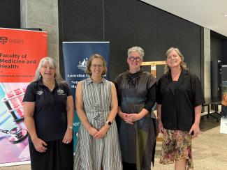 A photo of Sue, Charlotte, Dr Margaret Moreton and Michelle