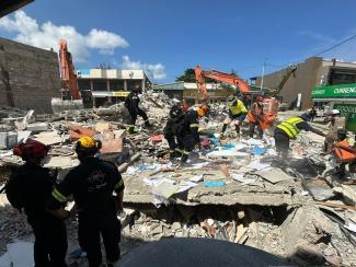 An image of ruined buildings after the Vanuatu earthquake